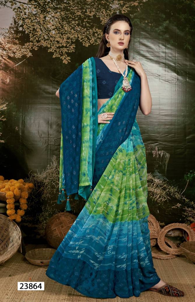 Nivedita By Vallabhi Leaf Printed Georgette Sarees Wholesale Price In Surat